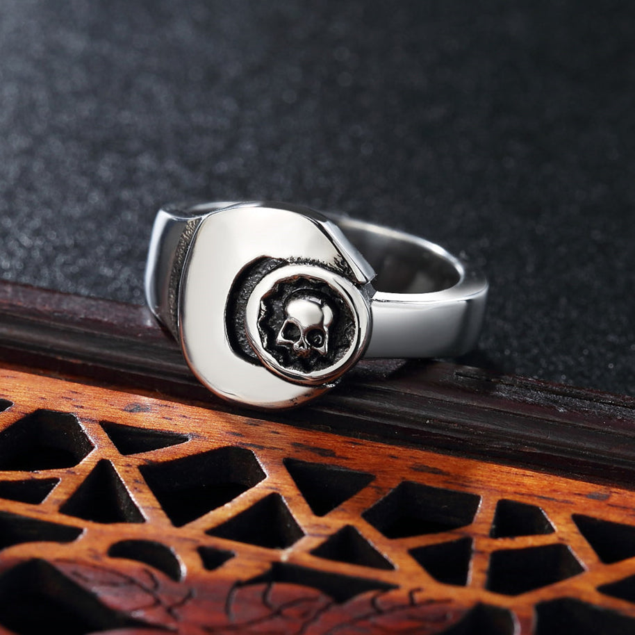 Halloween Skull Head Wrench Titanium Steel Ring for Men