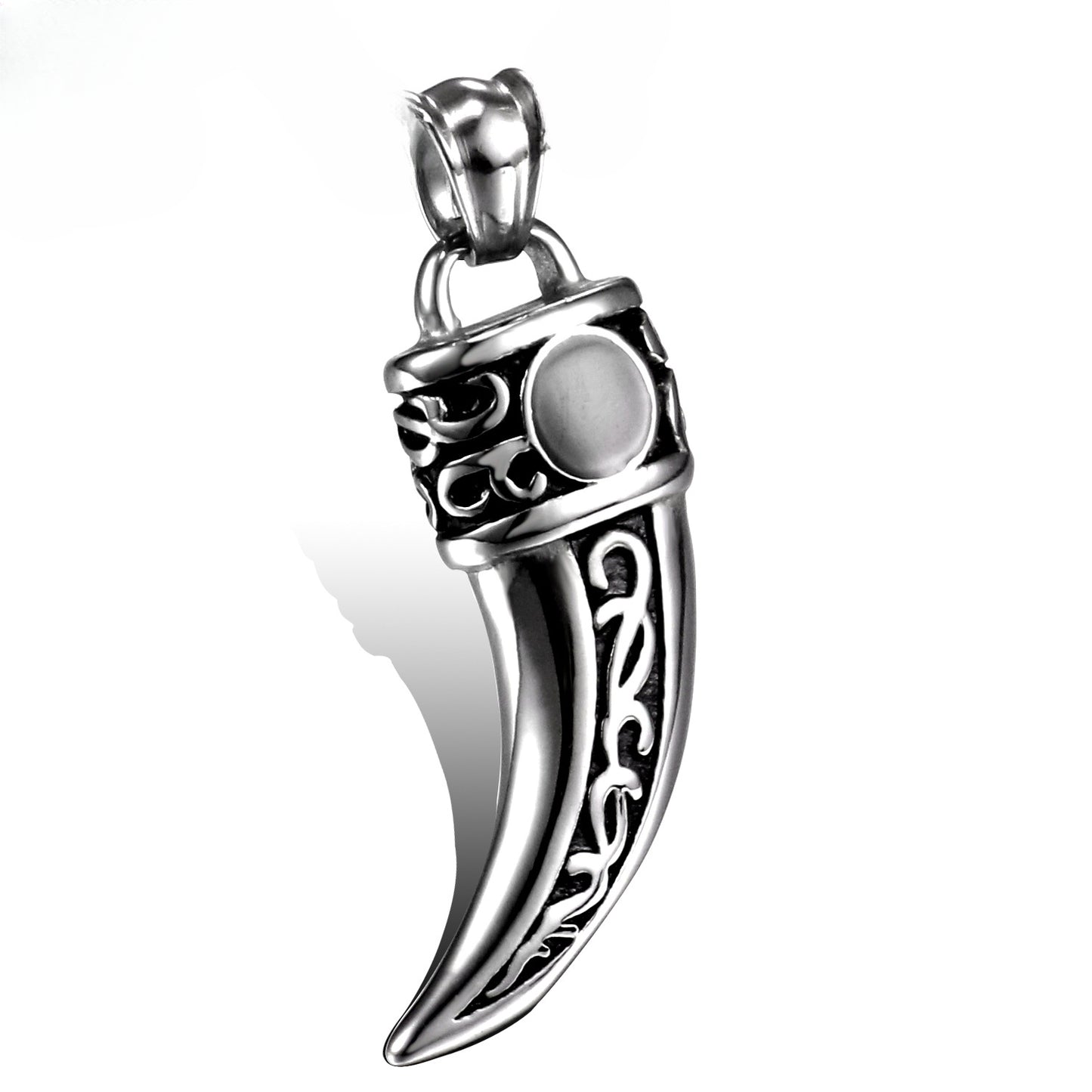 Titanium Steel Wolf Tooth Pendant - Retro Men's Jewelry from European and American Fashion