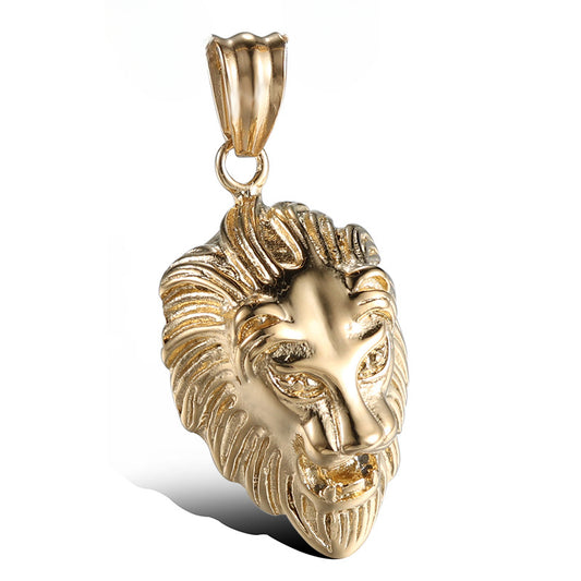 Dominant Retro Lion Pendant in Titanium Steel for Men - European and American Fashion Jewelry