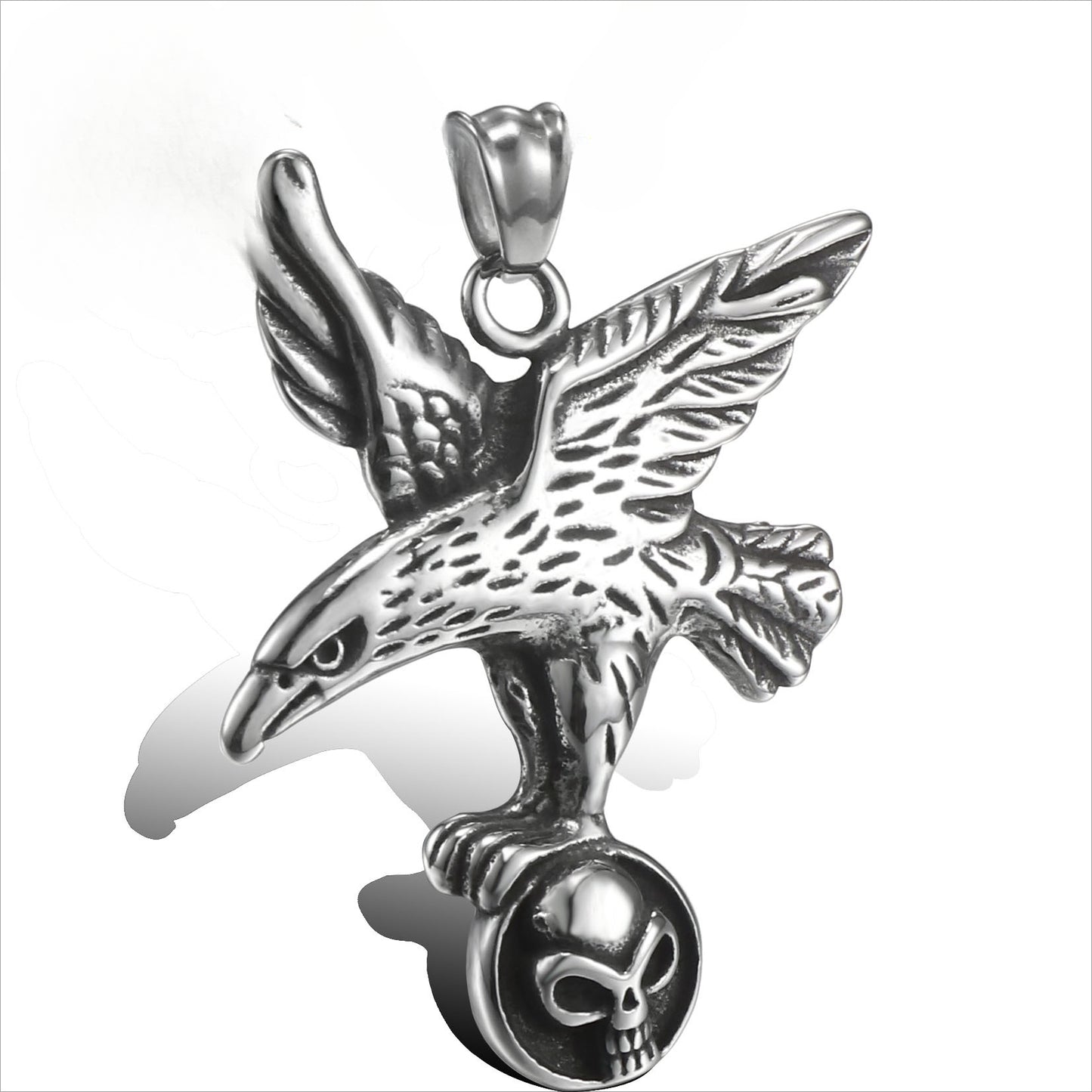 Men's Retro Stainless Steel Eagle and Skull Pendant Jewelry - European and American Fashion