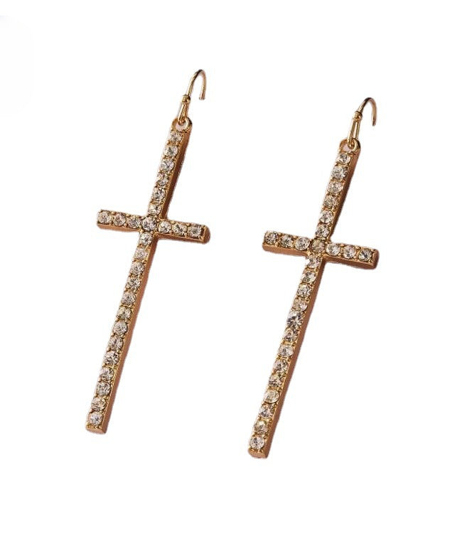 Stylish Retro Alloy Cross Earrings for Women by Planderful - Vienna Verve Collection