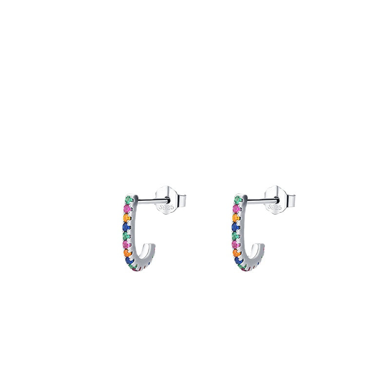 Everyday Genie Sterling Silver Rainbow Zircon Earrings