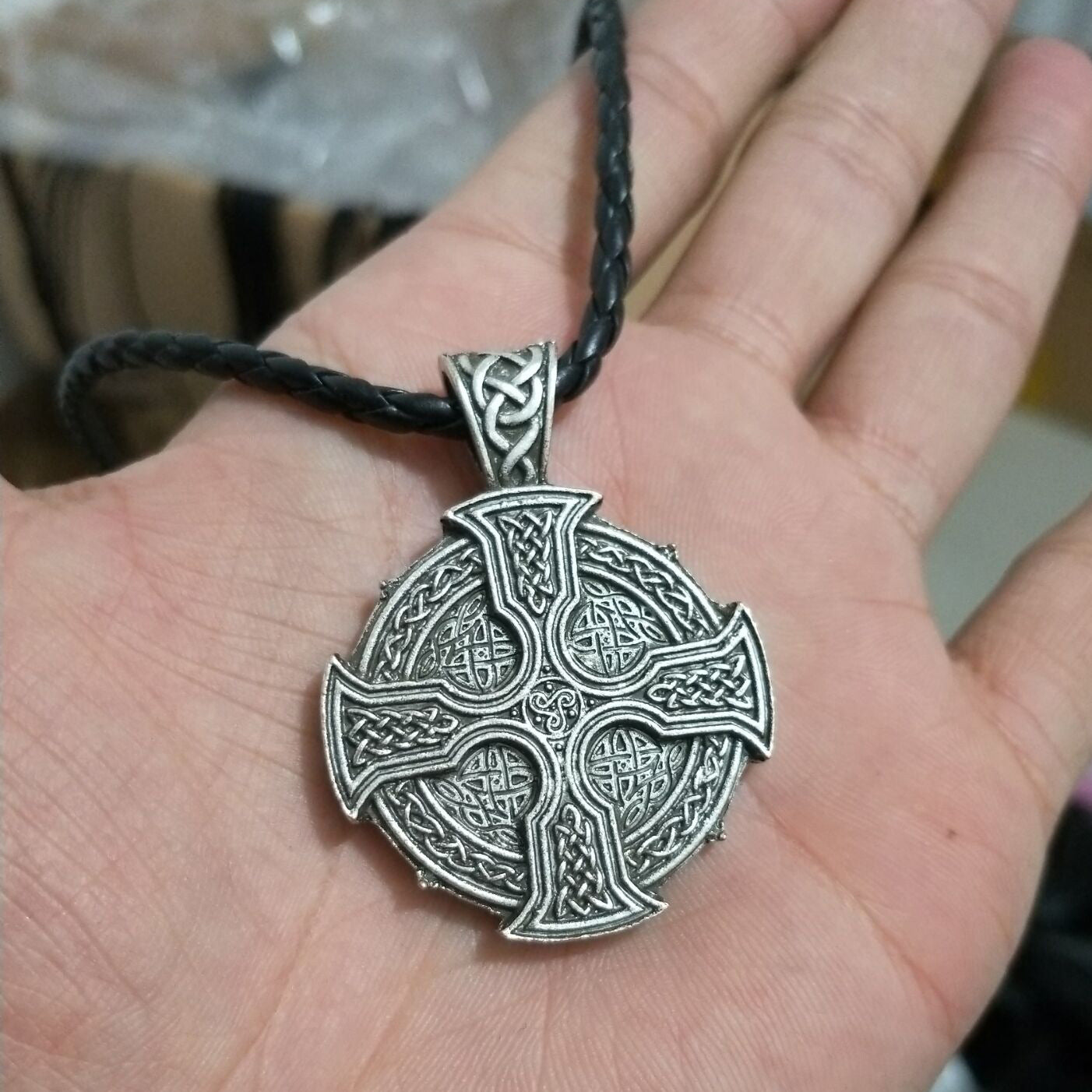 Celtic Viking Sun Cross Pendant Necklace with Norse Legacy Design