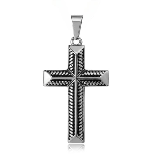 Hip Hop Latin Cross Titanium Steel Pendant for Men