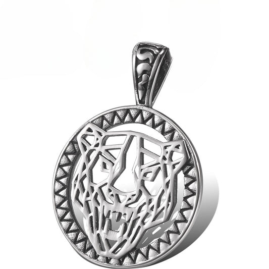 Trendy Tiger Head Titanium Steel Pendant for Men - Personalized Retro Jewelry