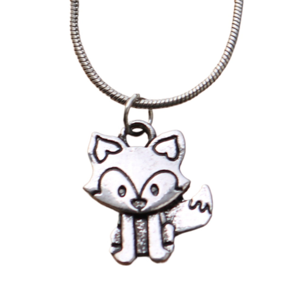 Elegant Fox Pendant Necklace with Wave Design