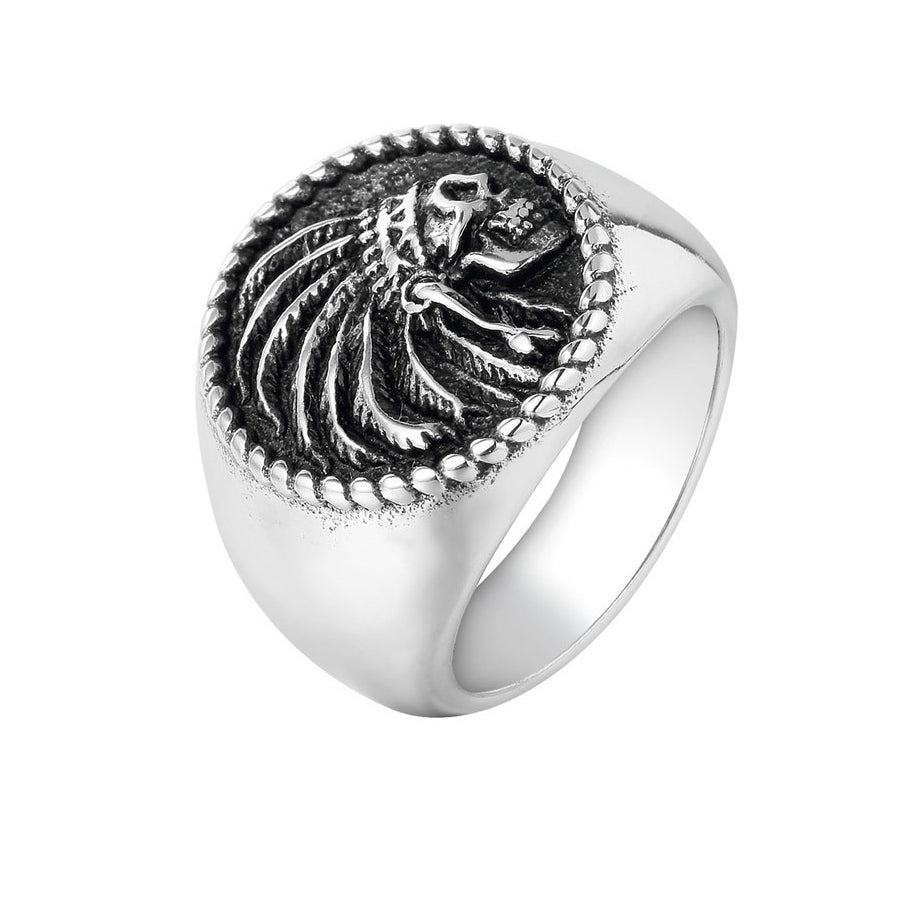 Halloween Skull Round Titanium Steel Ring for Men