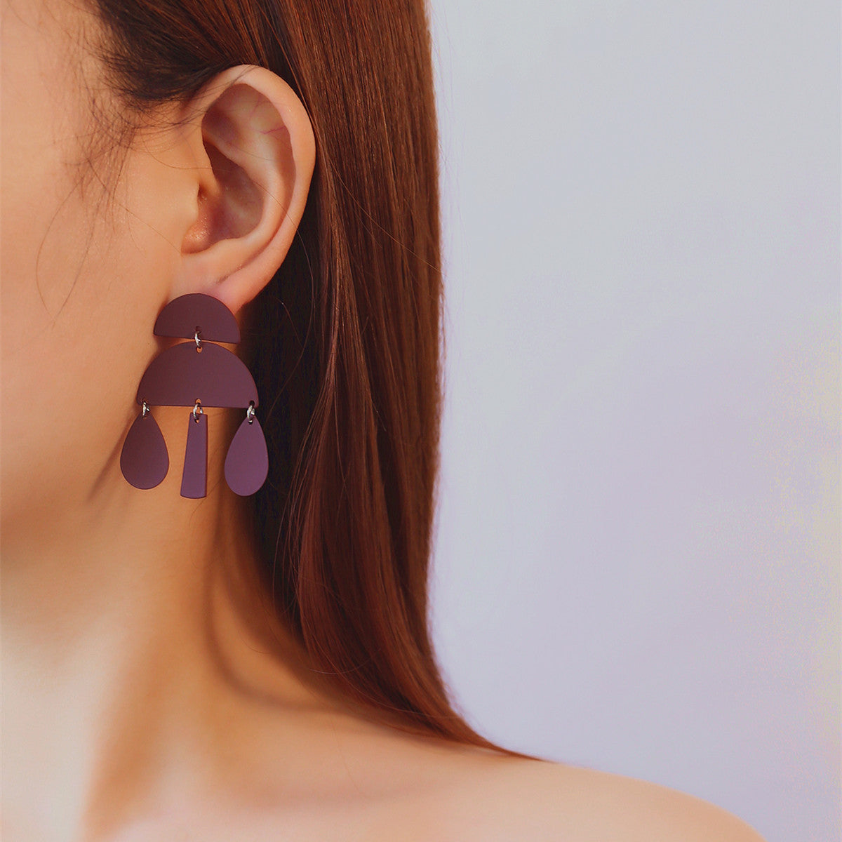 European and American Fusion: Stylish Earrings with Geometric Design and Modern Flair