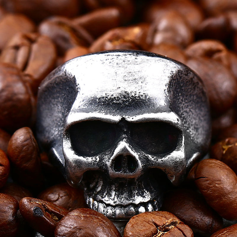 Men's Vintage Skull Ring - Unique Stainless Steel Locomotive Design, Wholesale European & American Jewelry