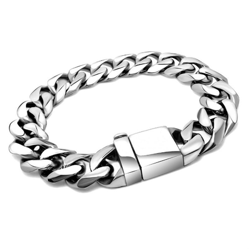 Stylish Men's Titanium Steel Hip-Hop Bracelet with Unique Casting Buckle - Rock-Inspired Accessory