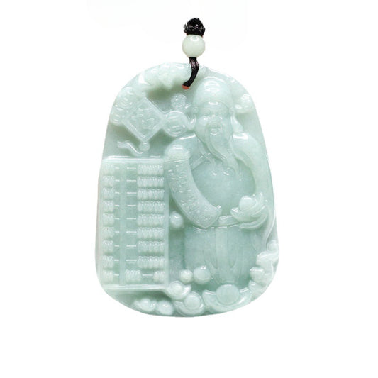 Jade Prosperity Pendant with Sterling Silver Chain