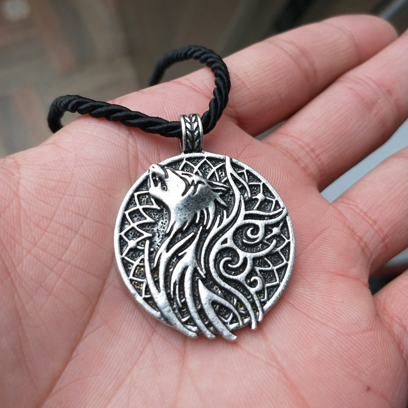 Viking Odin Wolf and Crow Double Sided Necklace - Norse Legacy Collection