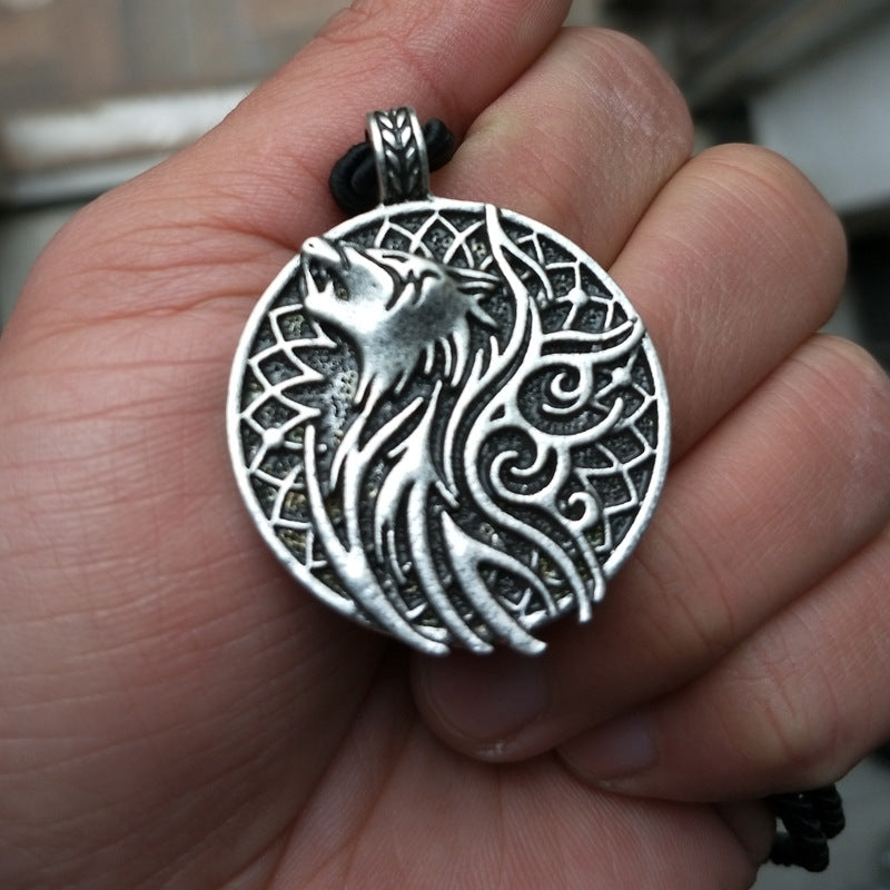 Viking Odin Wolf and Crow Double Sided Necklace - Norse Legacy Collection