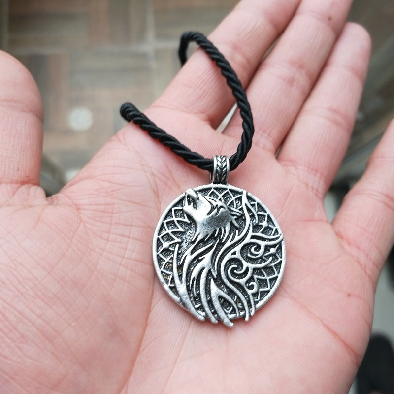 Viking Odin Wolf and Crow Double Sided Necklace - Norse Legacy Collection