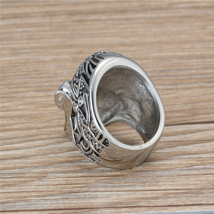 Customizable Punk Skull Titanium Steel Ring for Men