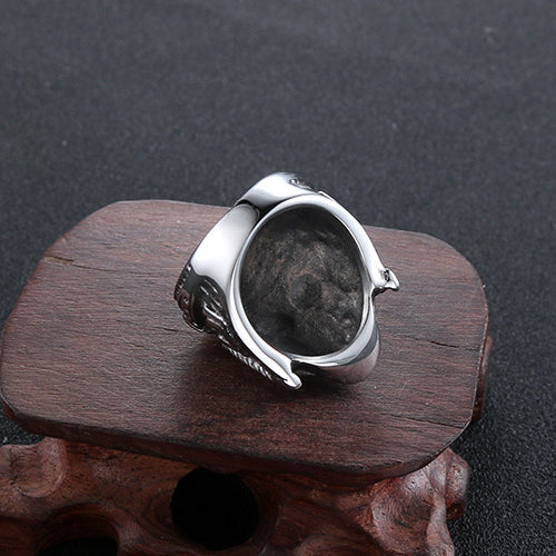 Titanium Steel Skull Ring for Men - Retro Punk Style Dominant Personality Jewelry