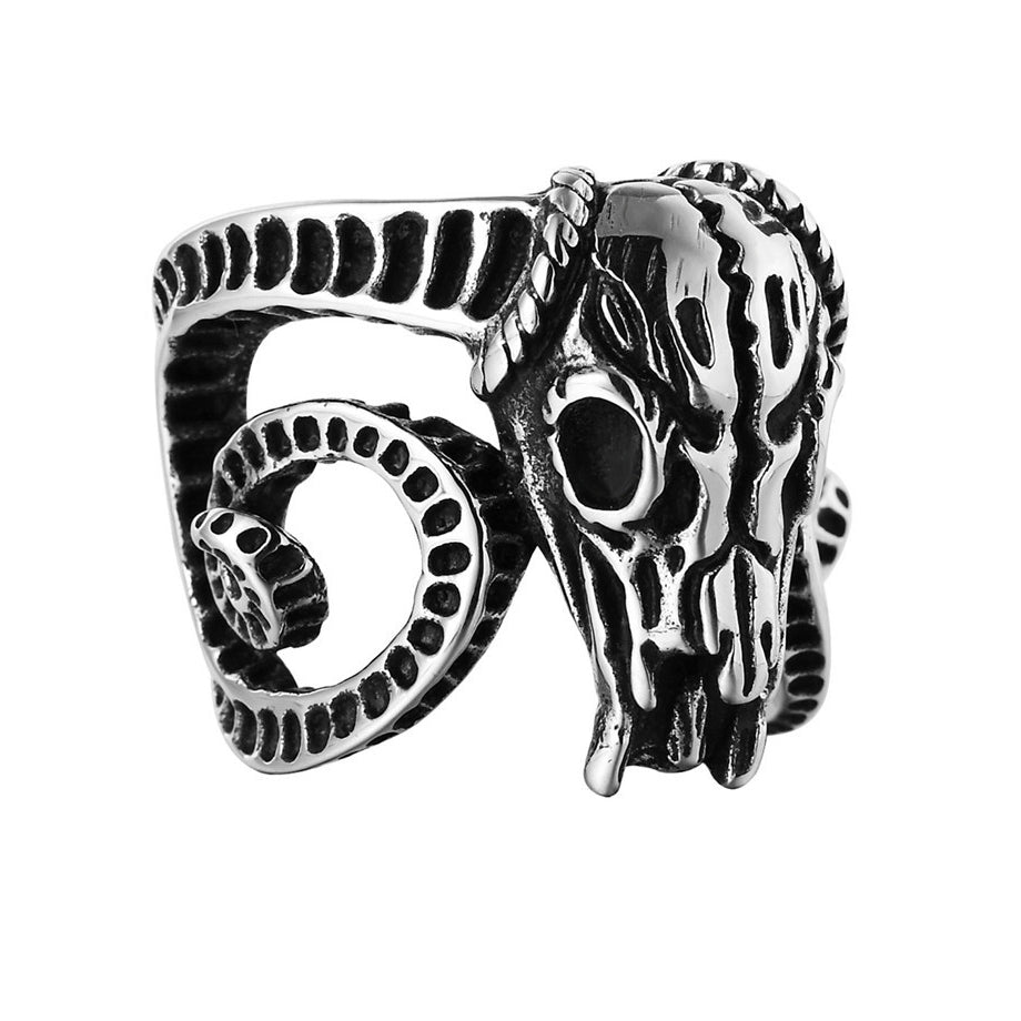 Sheep Horn Monster Titanium Steel Ring for Men