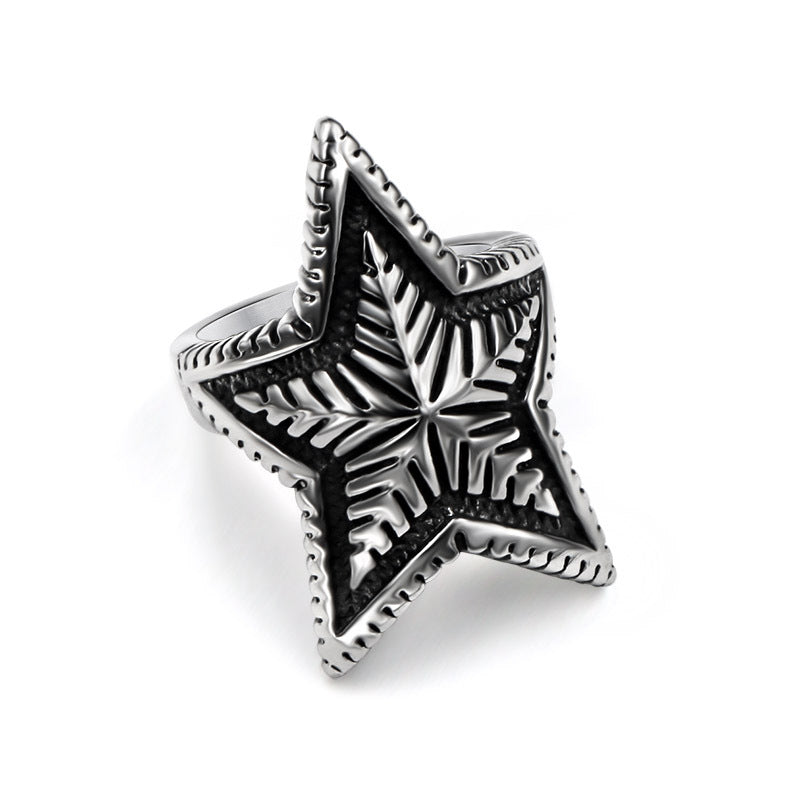 Retro Five-Pointed Star Index Finger Ring for Men – Japanese and Korean Hipster Fashion Jewelry