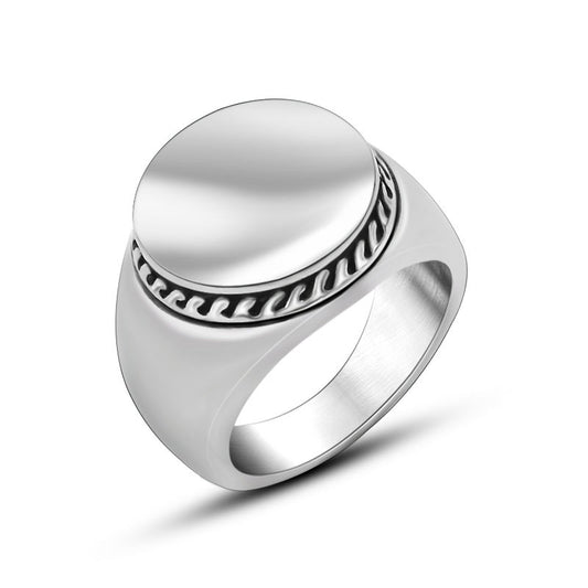 Contemporary Titanium Steel Fashion Ring for Men and Women - Unisex Wide Band Trendsetter