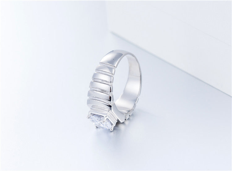 Men's Titanium Steel Zircon Wedding Party Ring