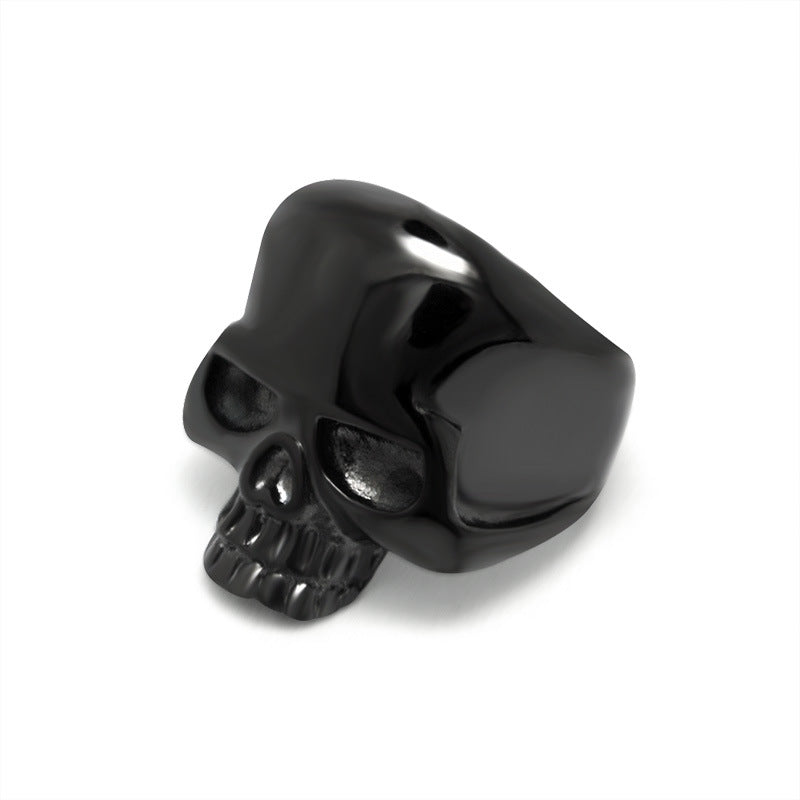 Titanium Steel Retro Skull Ring for Men - Personalized Dominating Ghost Head Design, Wholesale Available