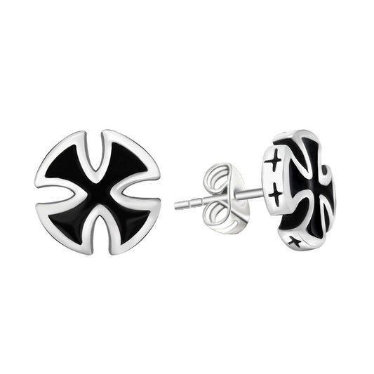 Unisex Titanium Steel Cross Drip Earrings - Stylish Personalized Ear Accessories