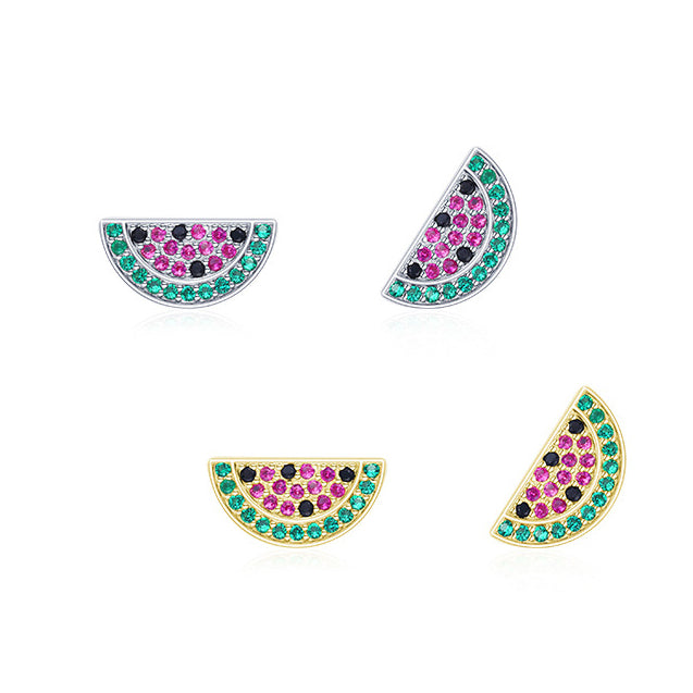 Watermelon Zircon Sterling Silver Earrings with Celebrity Appeal