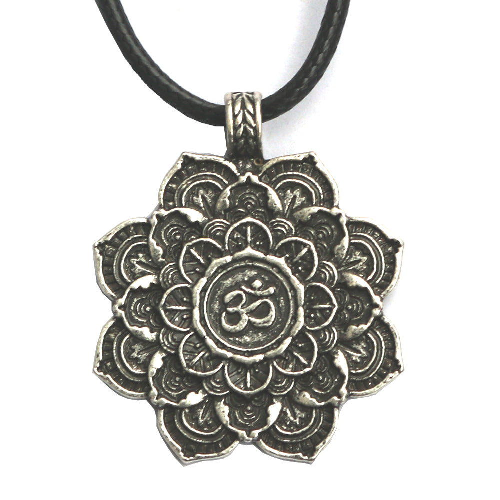 Mystical Norse Legacy Mandala Lotus Necklace for Men