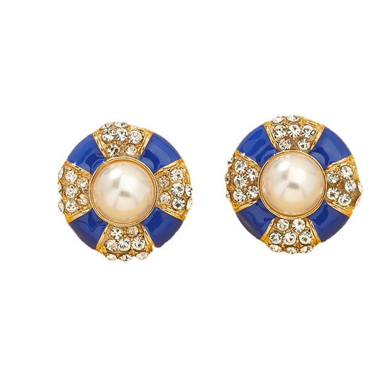 Vintage Korean Style Round Alloy Earrings - Vienna Verve Collection