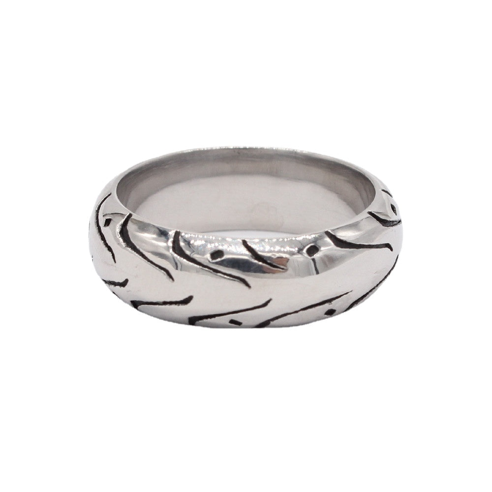 Everyday Genie Men's Rings - Titanium Steel Retro and Simple Design