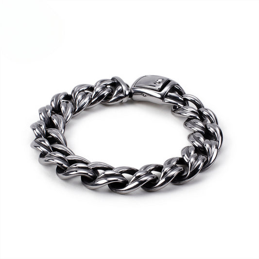 Stylish Multi-Ring Titanium Steel Bracelet for Men - Retro Stainless Steel Design