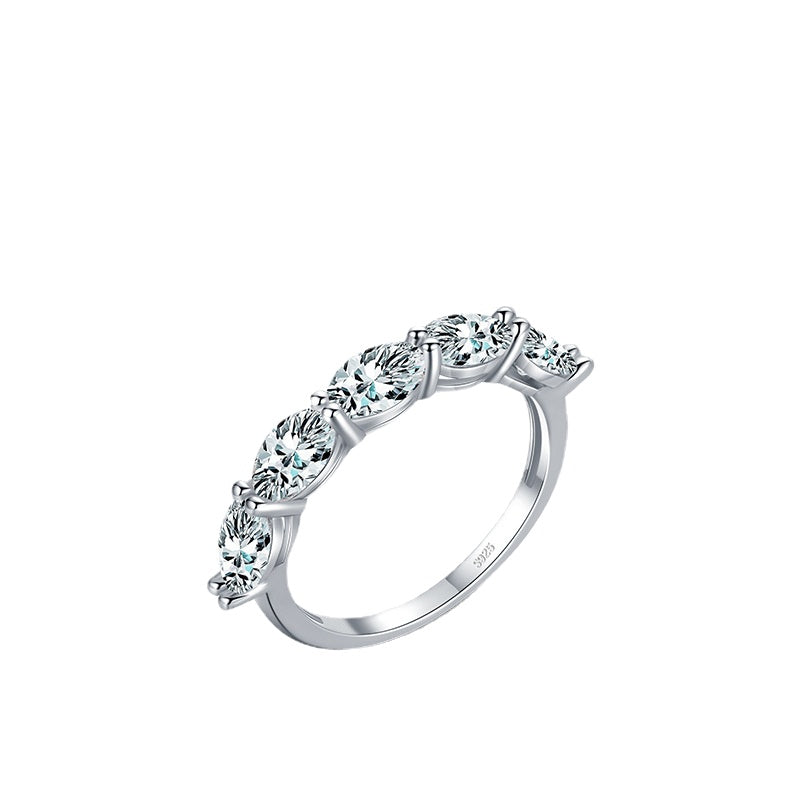 S925 Sterling Silver Zircon Engagement Ring