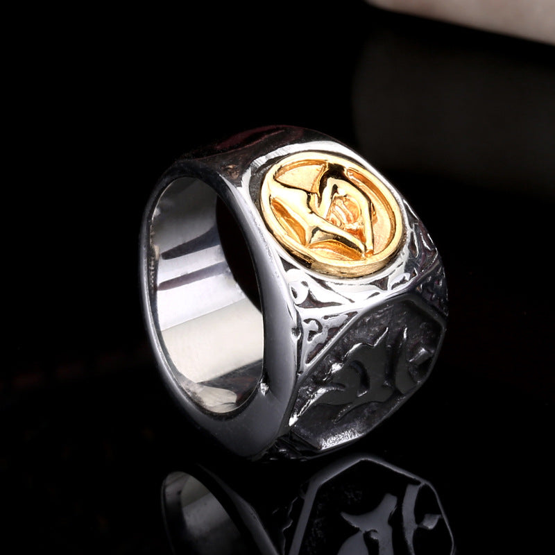 Creative Men's Titanium Steel Ring - Cross-Border Retro Jewelry Wholesale, King Sword Design