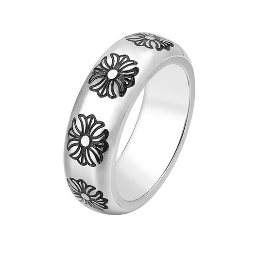 Cruciform Pattern Titanium Steel Ring for Men