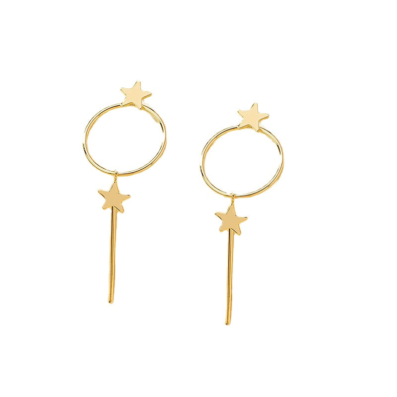 Luxury Metal Geometric Star Statement Earrings - Vienna Verve Collection