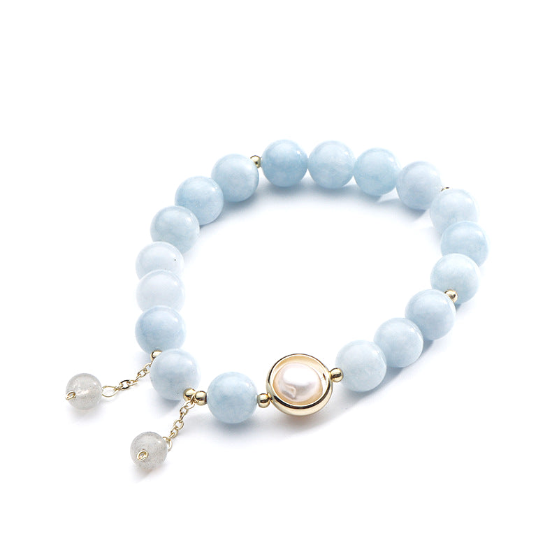 Fortune's Favor Aquamarine and Freshwater Pearl Bracelet by Planderful Collection