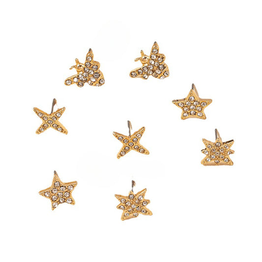 Starlit Delight Earrings Set - Luxe Korean Design for Women