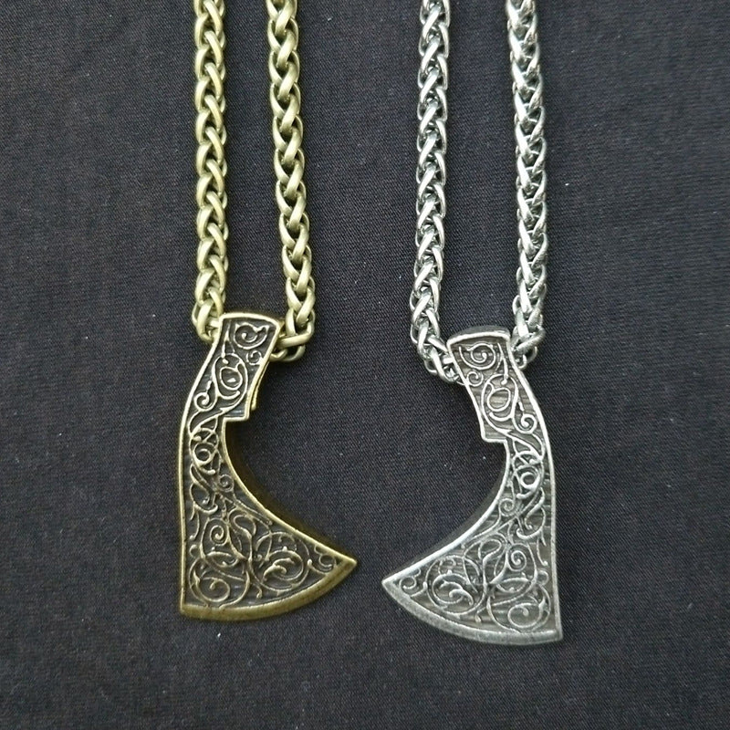 Nordic Viking Warrior Axe Necklace with Slavic Touch - Men's Jewelry Wholesale