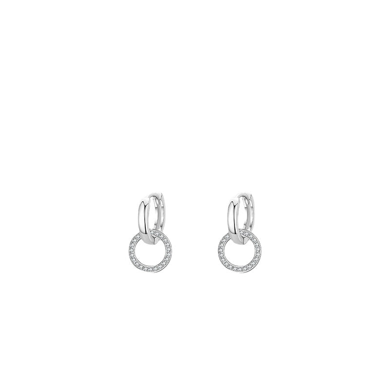 Sparkling Zircon Sterling Silver Earrings Set