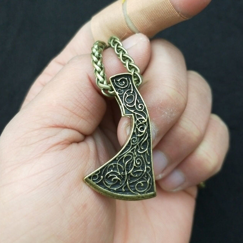 Nordic Viking Warrior Axe Necklace with Slavic Touch - Men's Jewelry Wholesale