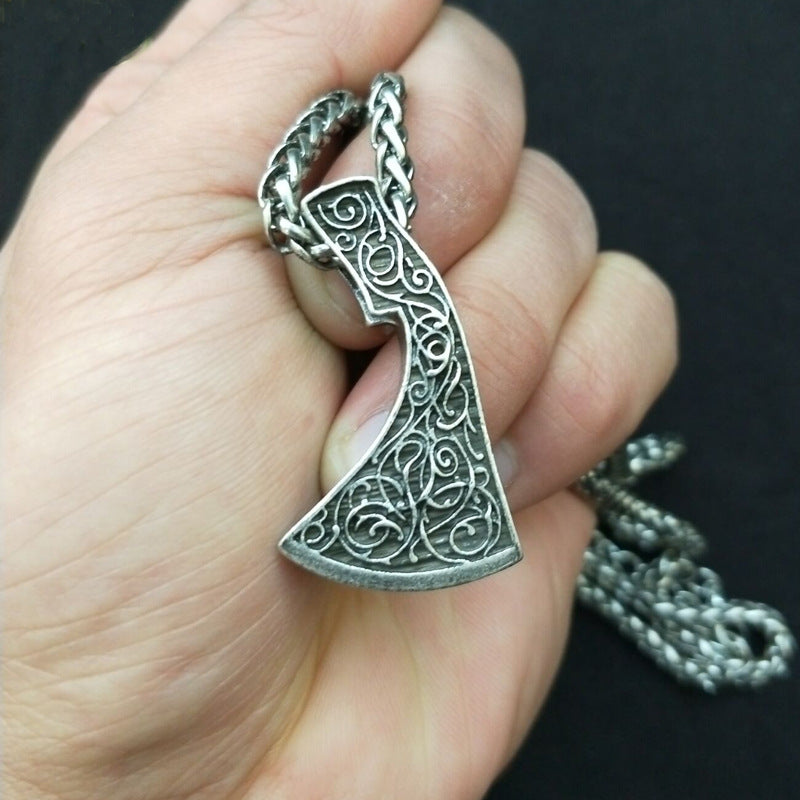 Nordic Viking Warrior Axe Necklace with Slavic Touch - Men's Jewelry Wholesale