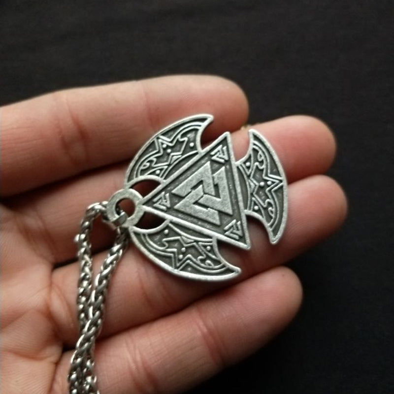 Valknut Triple Axis Viking Pendant Necklace - Scandinavian Norse Legacy Jewelry for Men