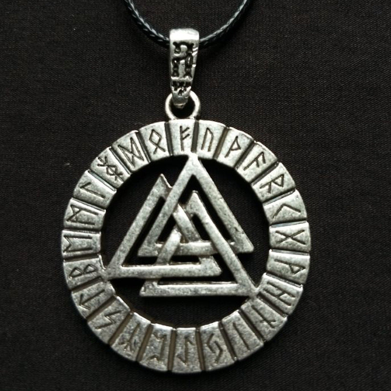 Mythical Viking Pagan Rune Metal Pendant Necklace for Men