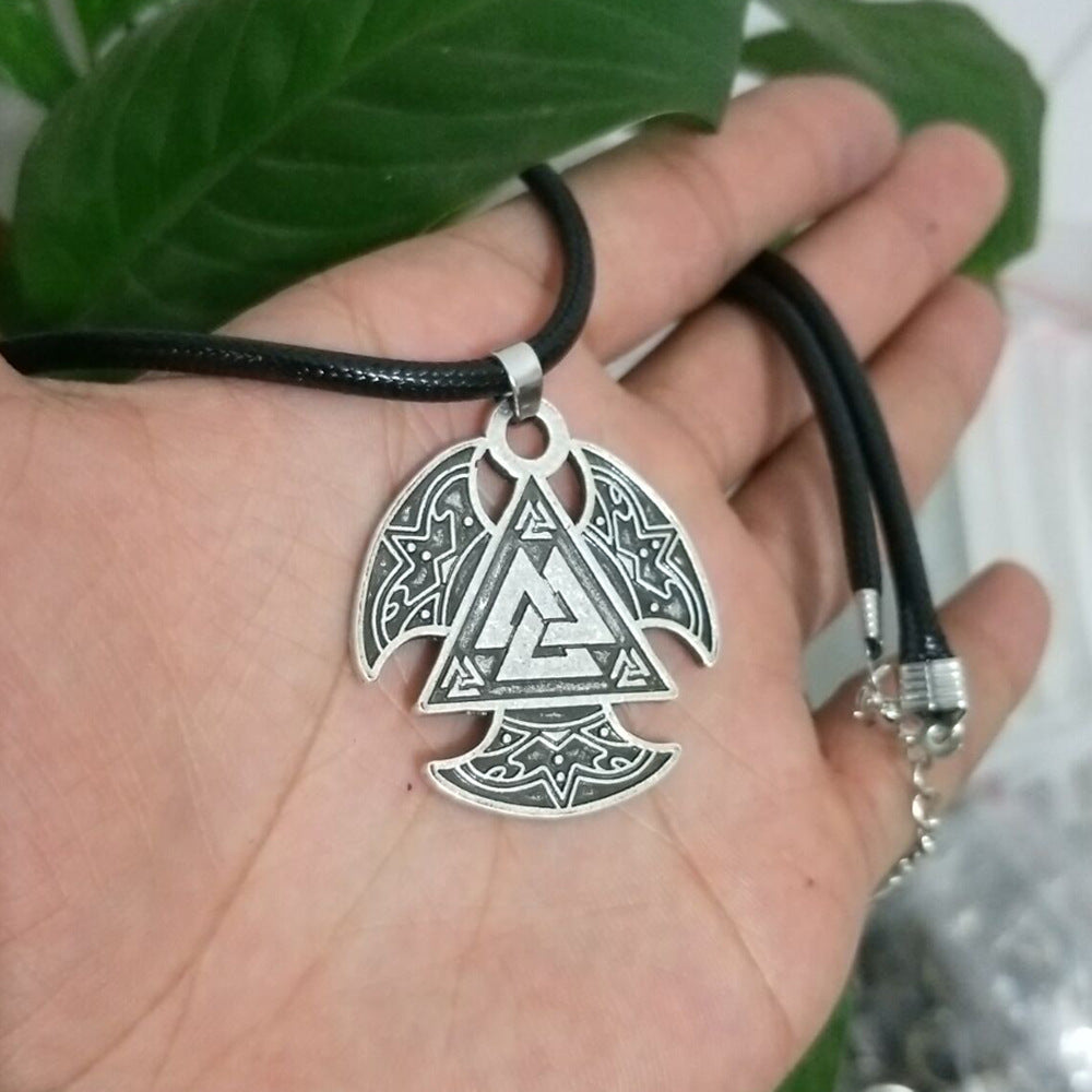 Valknut Triple Axis Viking Pendant Necklace - Scandinavian Norse Legacy Jewelry for Men