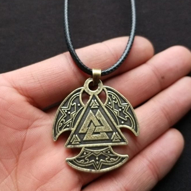 Valknut Triple Axis Viking Pendant Necklace - Scandinavian Norse Legacy Jewelry for Men