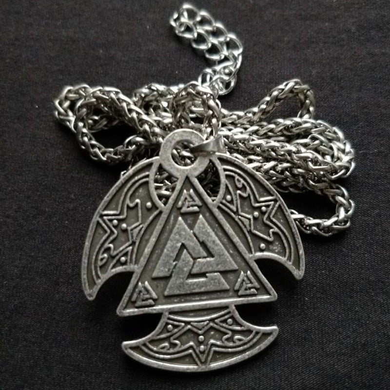 Valknut Triple Axis Viking Pendant Necklace - Scandinavian Norse Legacy Jewelry for Men