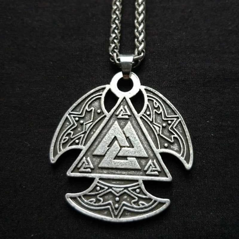 Valknut Triple Axis Viking Pendant Necklace - Scandinavian Norse Legacy Jewelry for Men