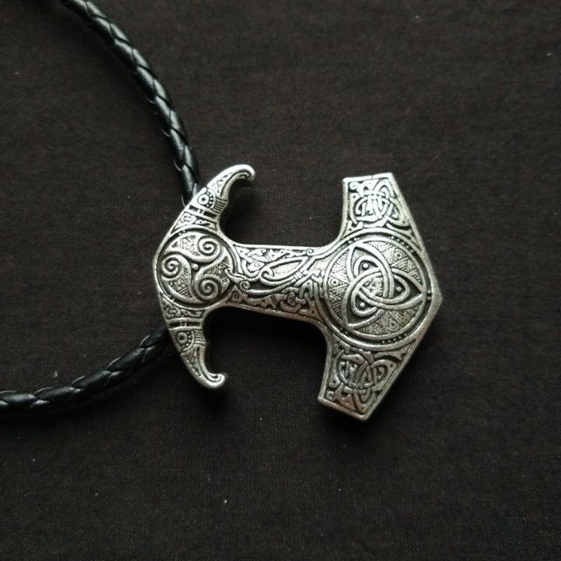 Raven King Necklace: Authentic Norse Men's Jewelry, Hammer of Thor Pendant