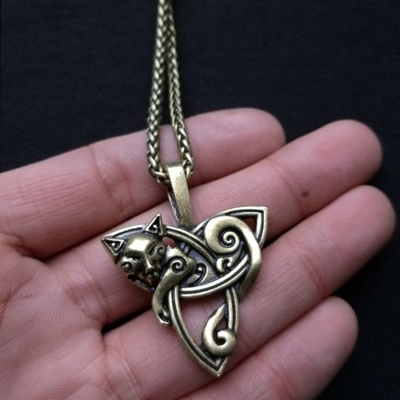 Viking Celtic Triangle Pet Talisman Necklace for Men - Norse Legacy Collection