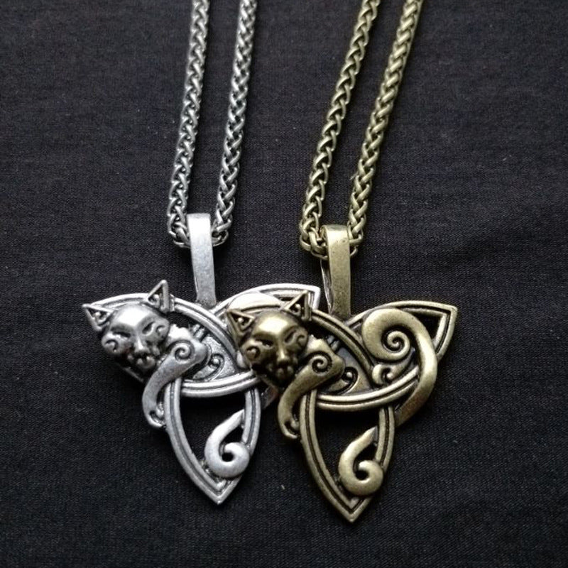 Viking Celtic Triangle Pet Talisman Necklace for Men - Norse Legacy Collection